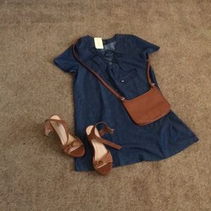 Chambray Shift Dress